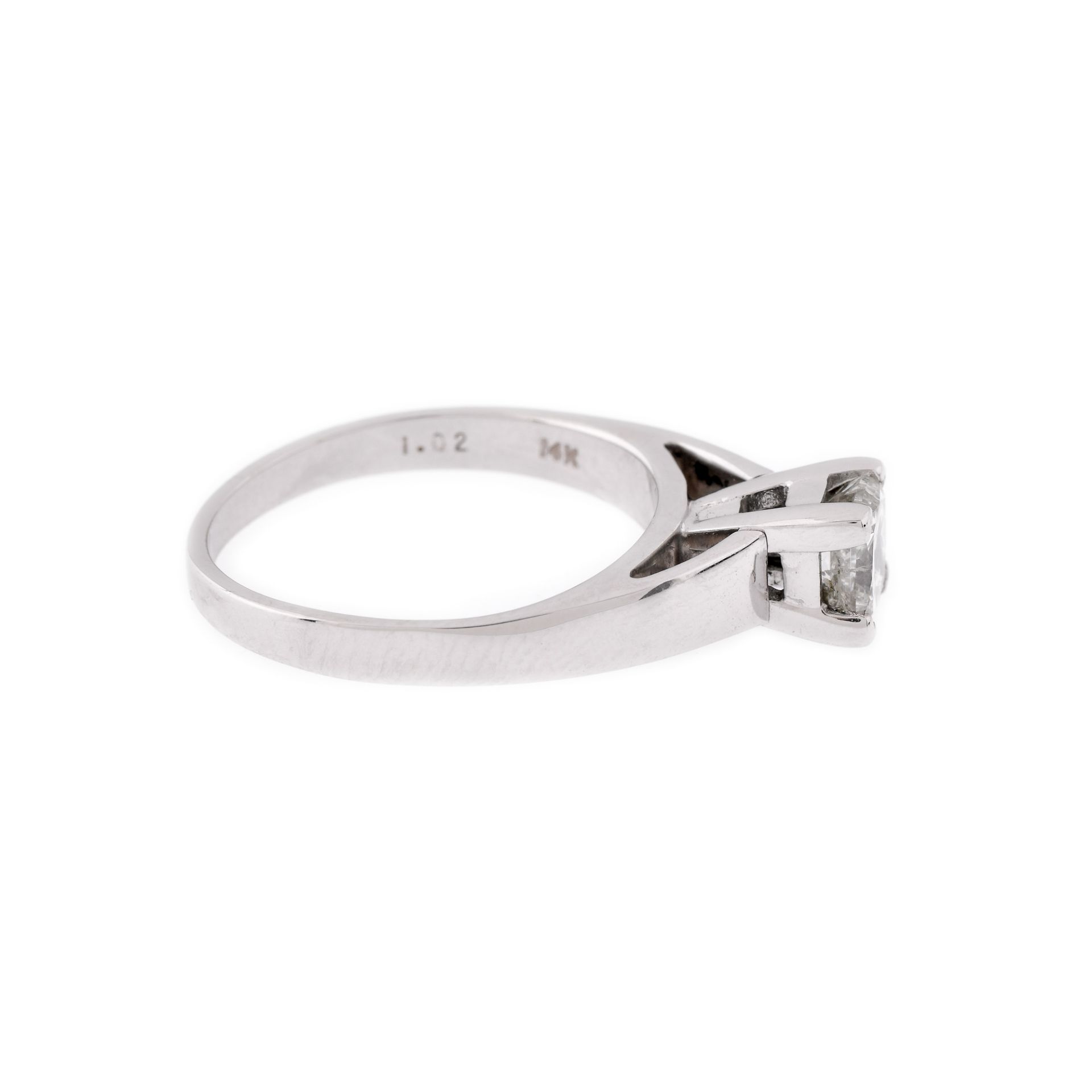 White gold ring, adorned with a solitaire diamond approx. 1.02 ct - Bild 2 aus 3
