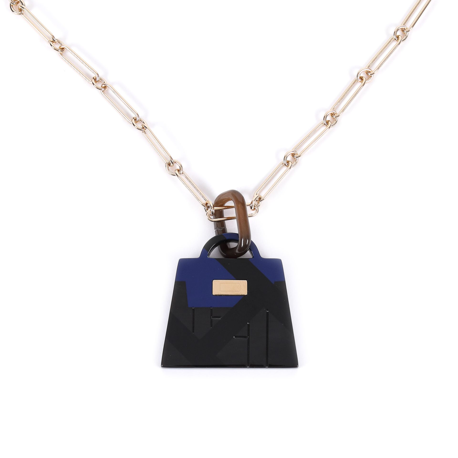 Hermès chain with pendant, Amulette Laquee Kelly, buffalo horn, original box - Image 2 of 3