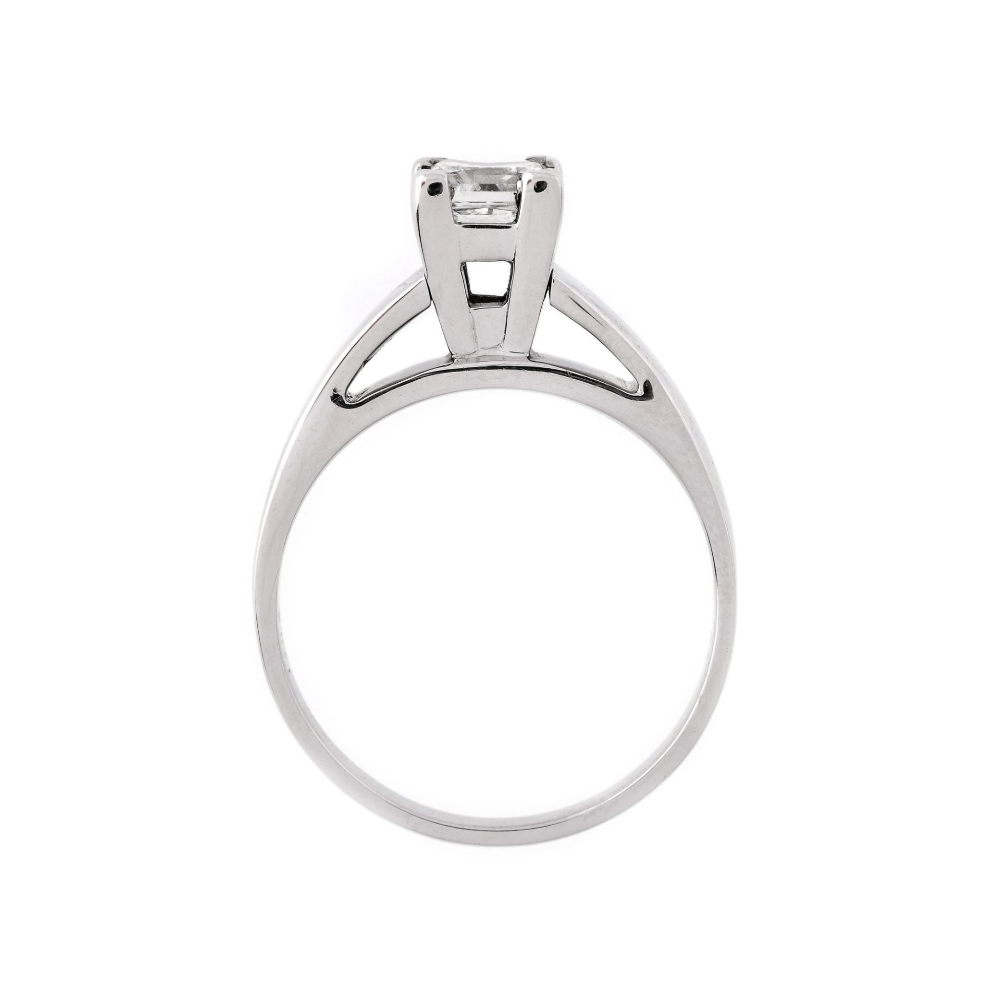White gold ring, adorned with a solitaire diamond approx. 1.02 ct - Bild 3 aus 3