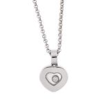 Chopard chain with pendant, white gold, decorated with a moving diamond