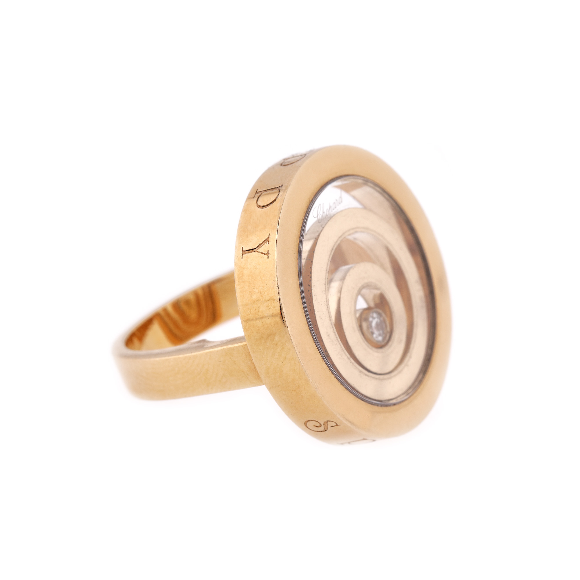 Chopard Happy Spirit gold ring, decorated with a moving diamond - Image 2 of 4