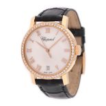 Chopard Classic wristwatch, rose gold, women, decorated with diamonds and mother-of-pearl