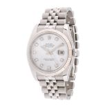 Rolex Oyster Perpetual Datejust wristwatch, unisex, decorated with mother-of-pearl and brilliant cut