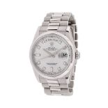 Rolex Oyster Perpetual wristwatch, platinum, unisex, spare dial and provenance documents