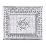Hermès tray, porcelain, from the collection "Mosaique Au 24 Platinum", original box