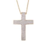 Gold chain with cross-pendant, trimmed with diamonds