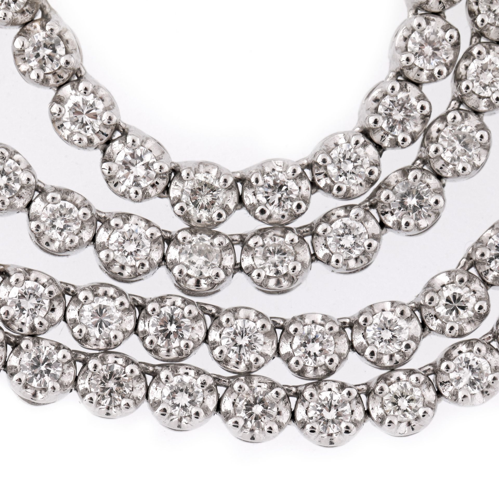 White gold tennis necklace, trimmed with diamonds - Image 3 of 3