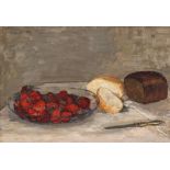Evgenia Alekseevna Maleina, Still Life with Bread and Plate with Strawberries