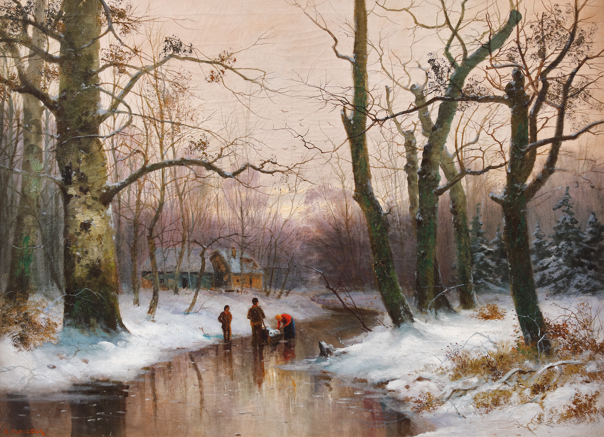 Alois Arnegger, Frozen Lake - Image 2 of 2