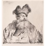 Rembrandt van Rijn, Old Man with a Fur Hat with a Split Upright Edge