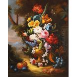 French school, 19th century, Still Life with Peonies, Fruits and Poppies