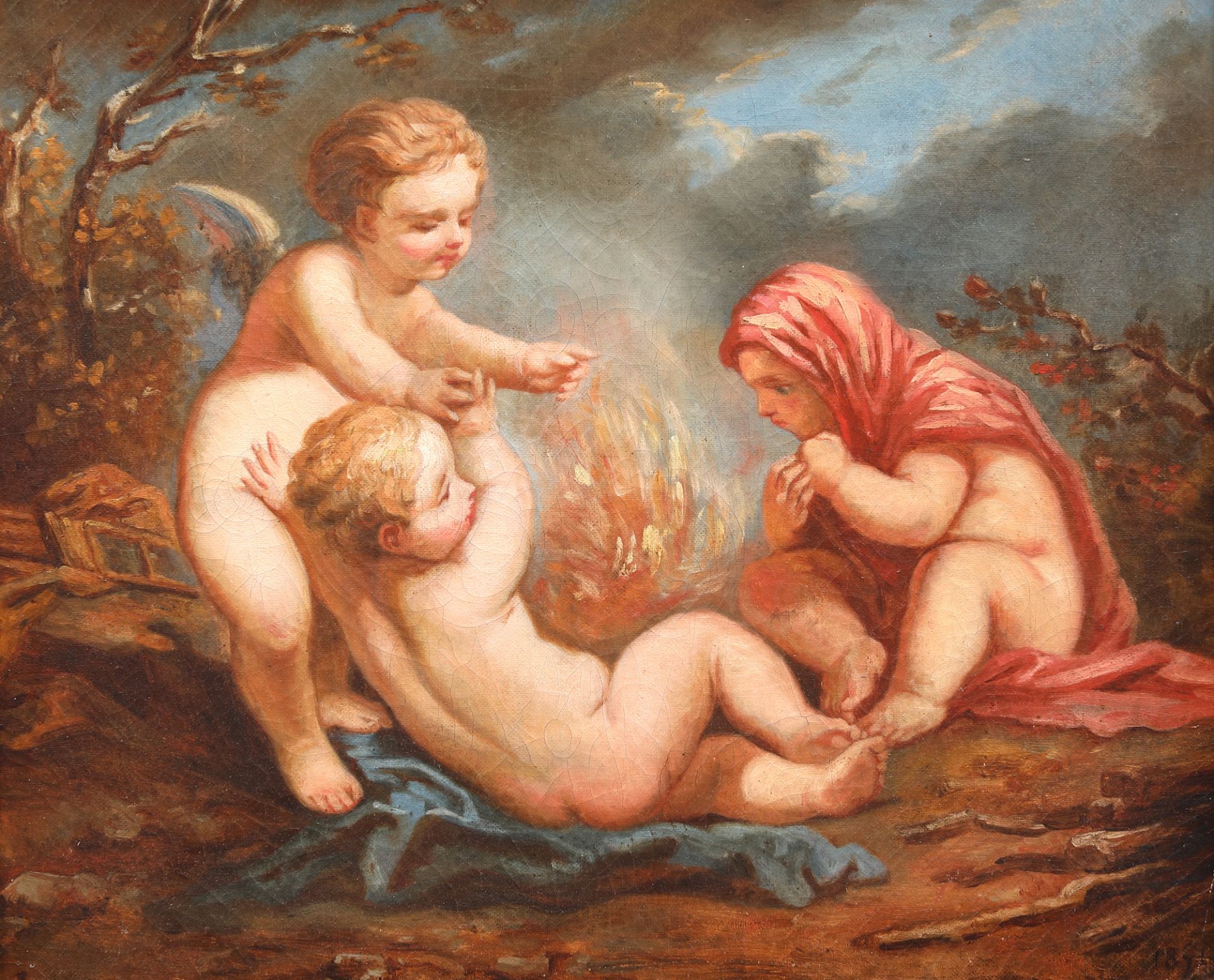 French school, early 19th century, Cupids Playing with Fire - Image 2 of 2