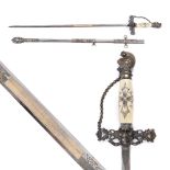 Royal Masonic sword for "Knights Templar" order ceremony, with sheath, early 20th century
