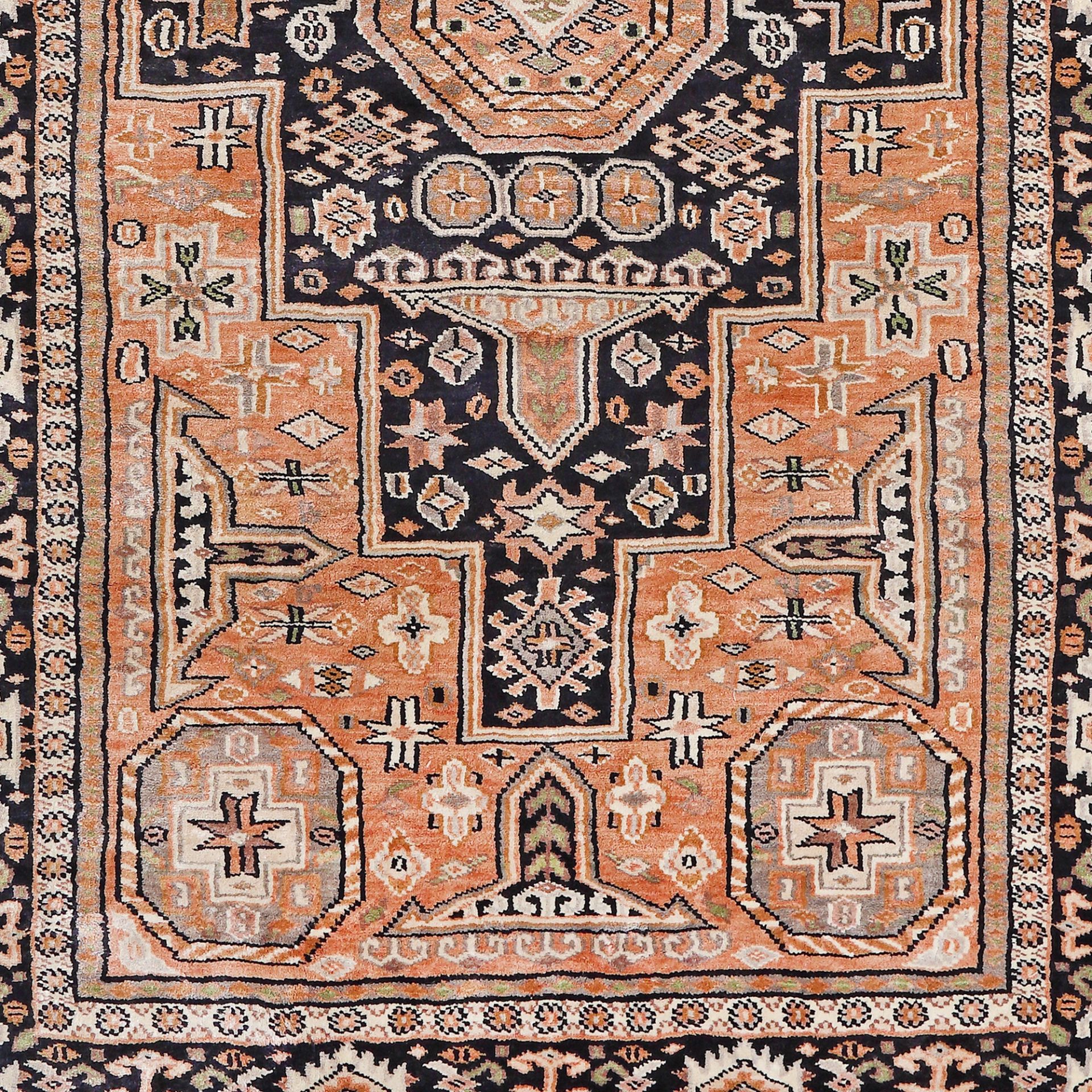 Cotton and silk rug, decorated with tribal motifs, Caucasus, mid-20th century - Image 2 of 2