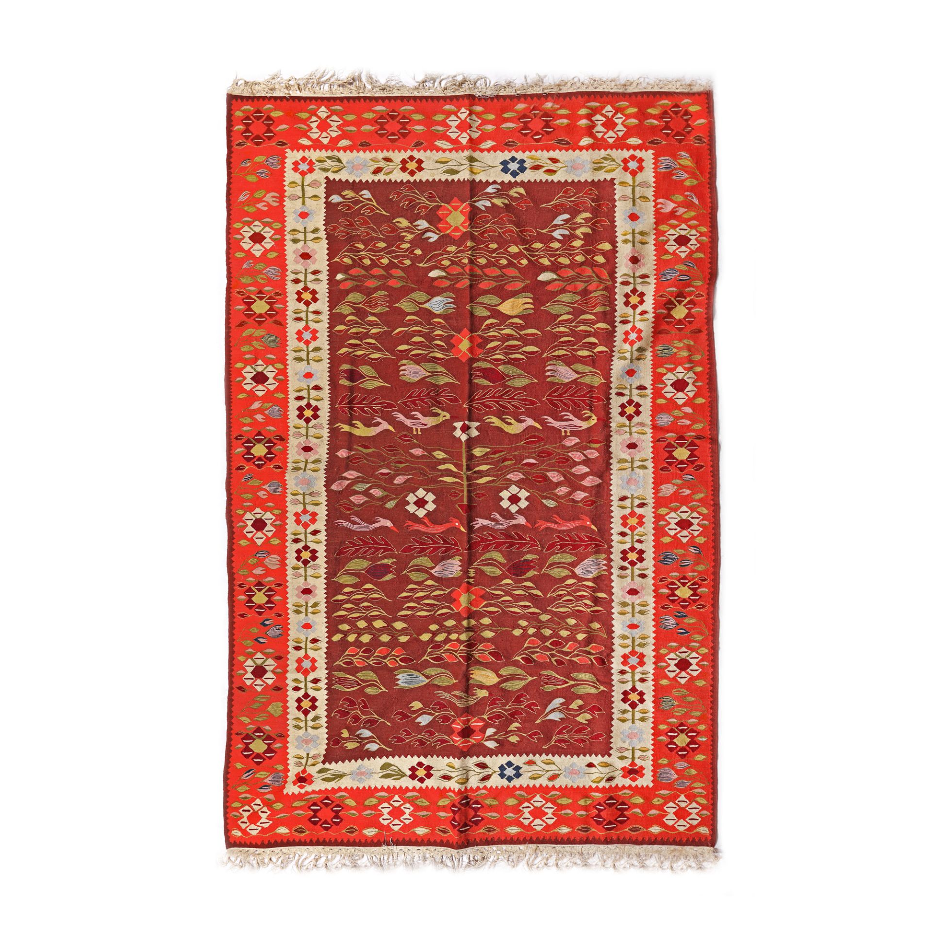 Oltenian wool rug, with rich floral decoration, first half of the 20th century