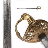Aviation officer's sword, with the cipher of King Carol II, approx. 1930