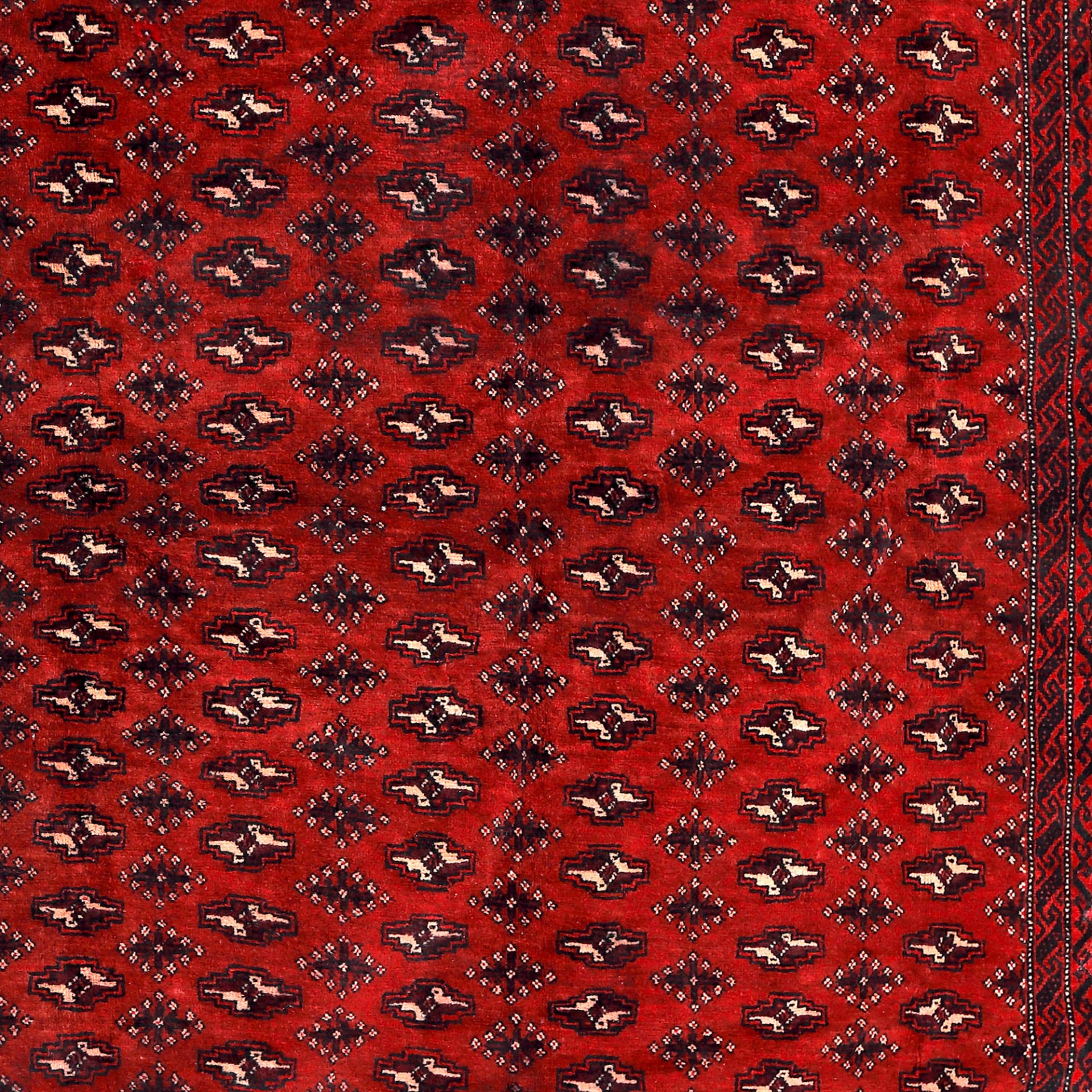Tekke-Buhara wool rug, decorated with geometrical motifs, Uzbekistan, first half of the 20th century - Bild 2 aus 2