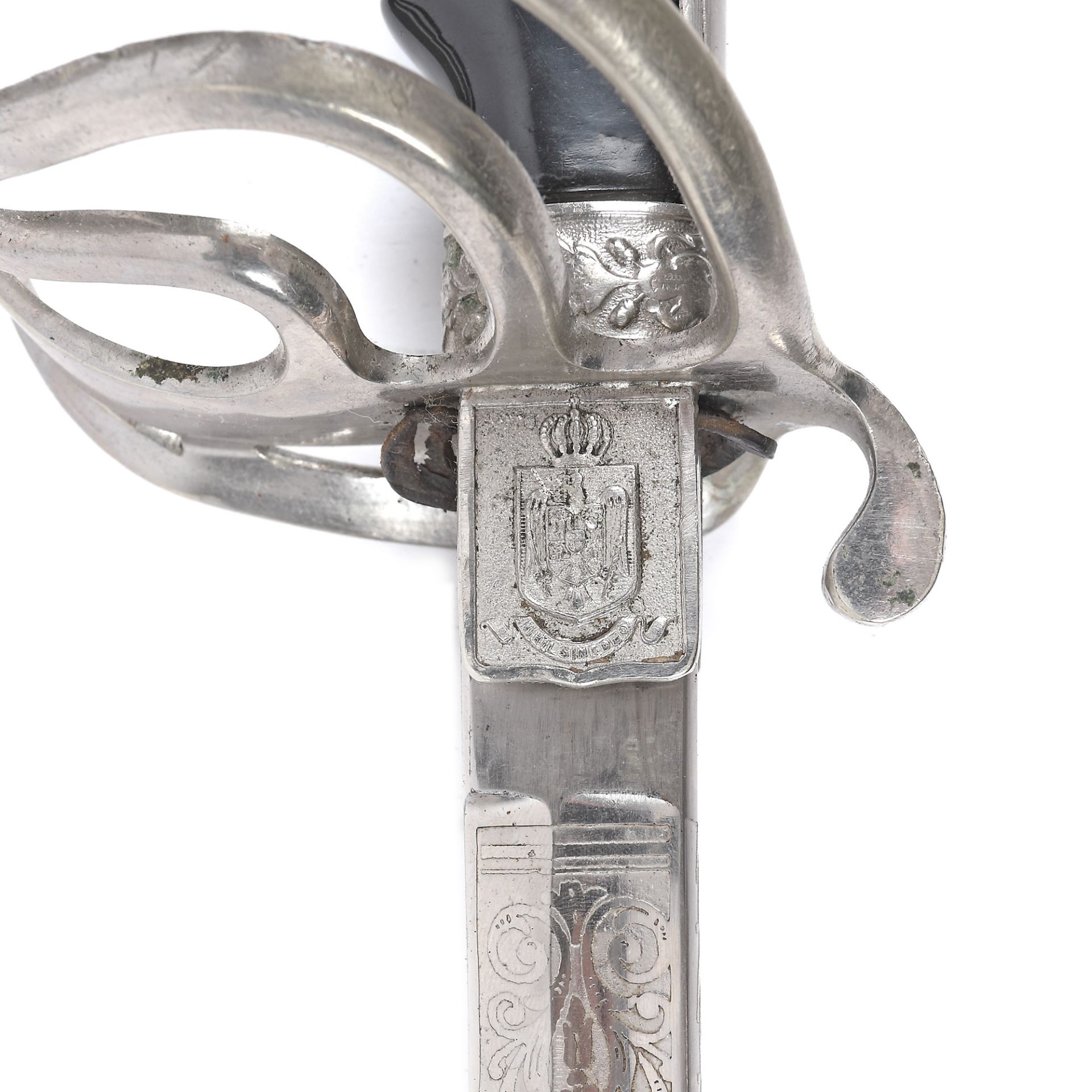 Officer's sword, with the cipher of King Ferdinand, with sheath - Image 3 of 5