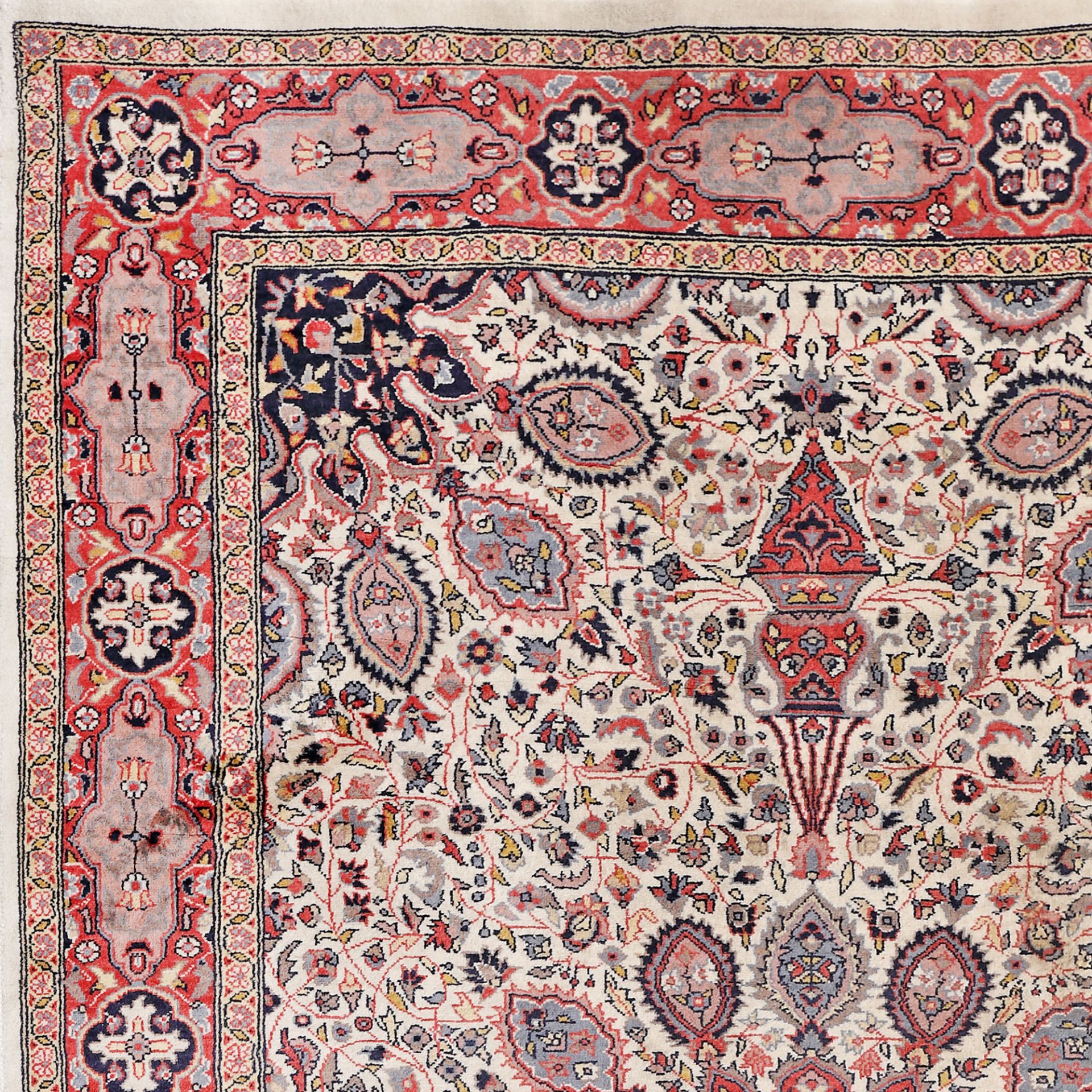 Kashan wool rug, decorated with rosette and floral motifs, Iran - Bild 2 aus 2