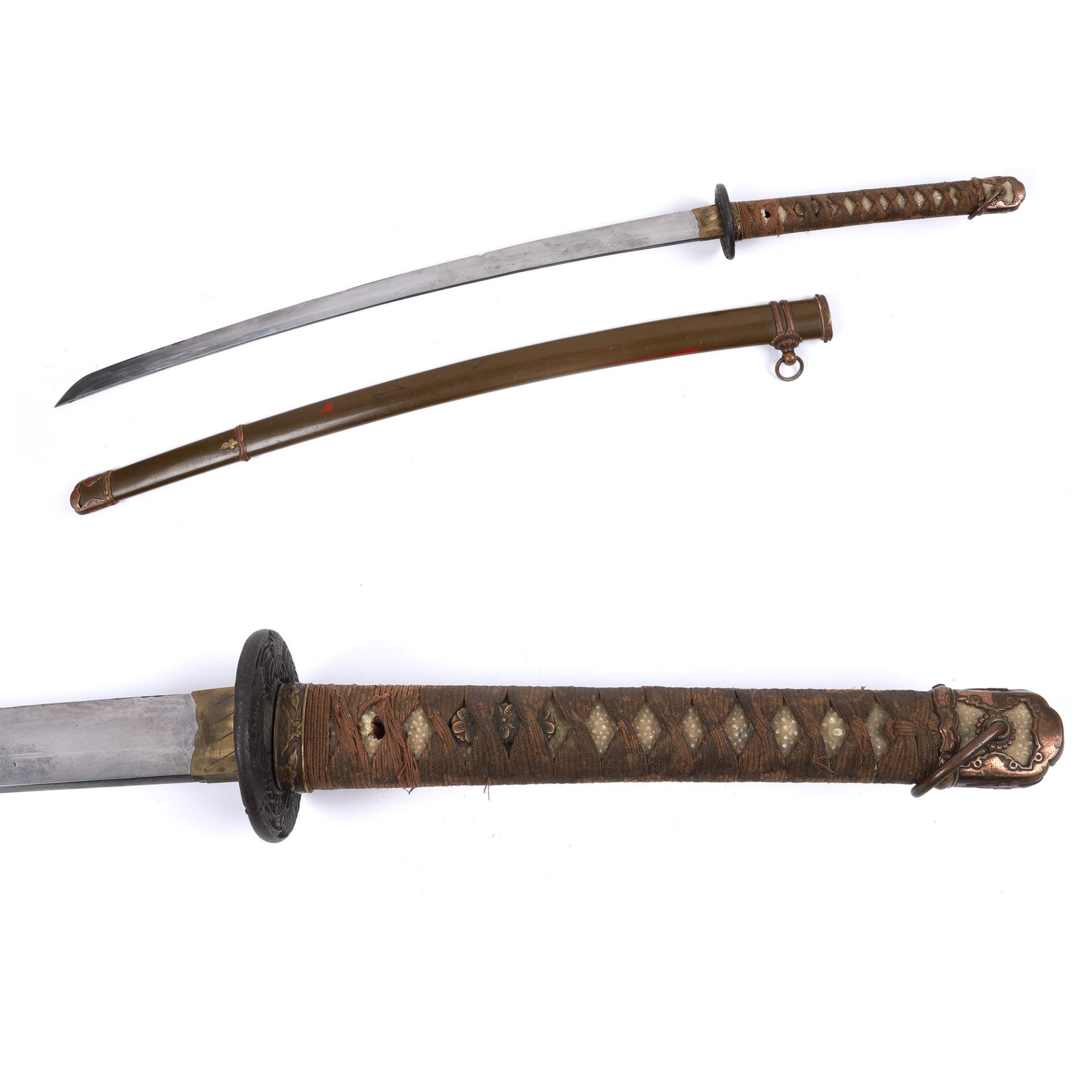 Shin gunt? (Japanese sword), with sheath, World War II period