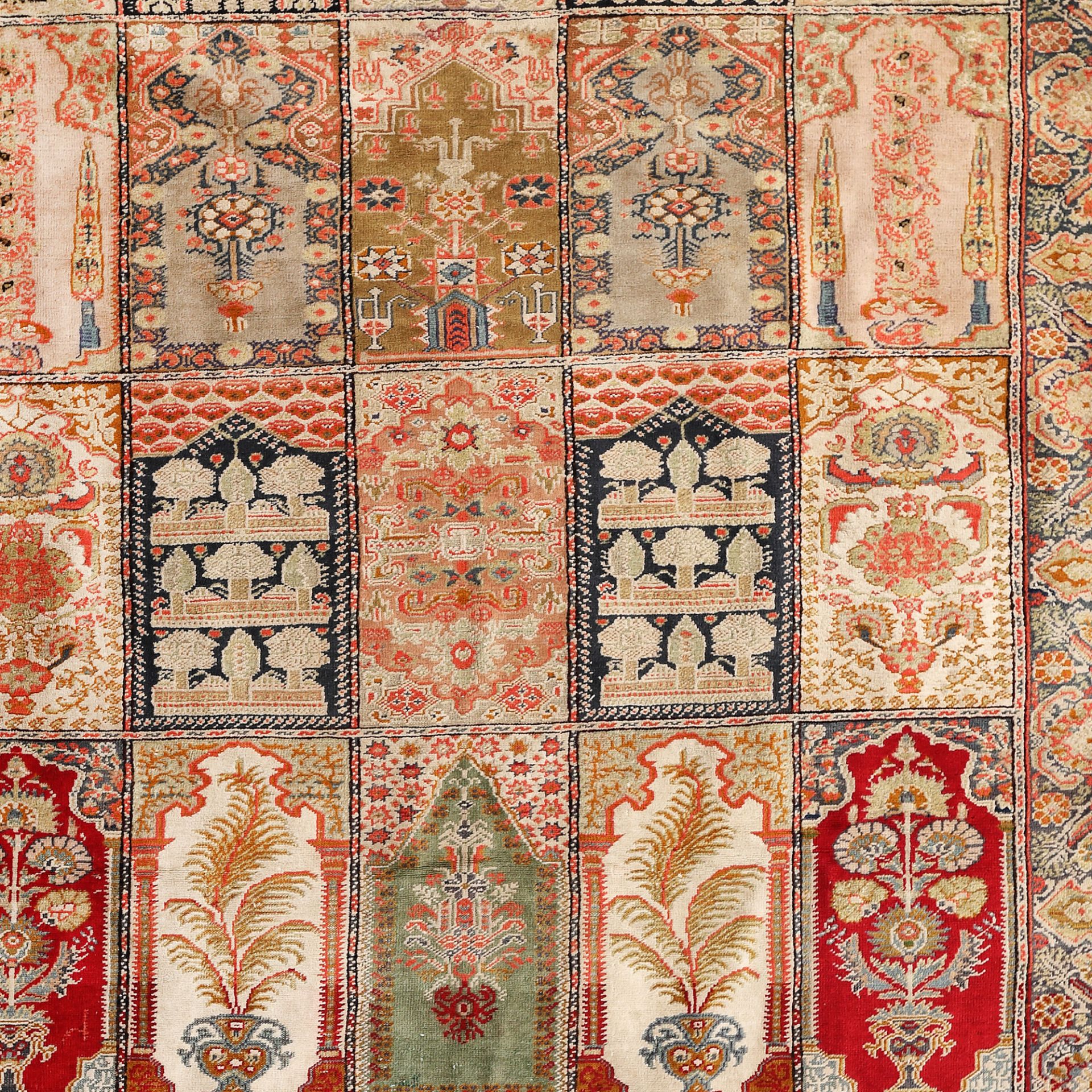 Ghiordes silk rug, decorated with traditional Oriental motifs, Turkey, second half of the 19th centu - Image 2 of 2