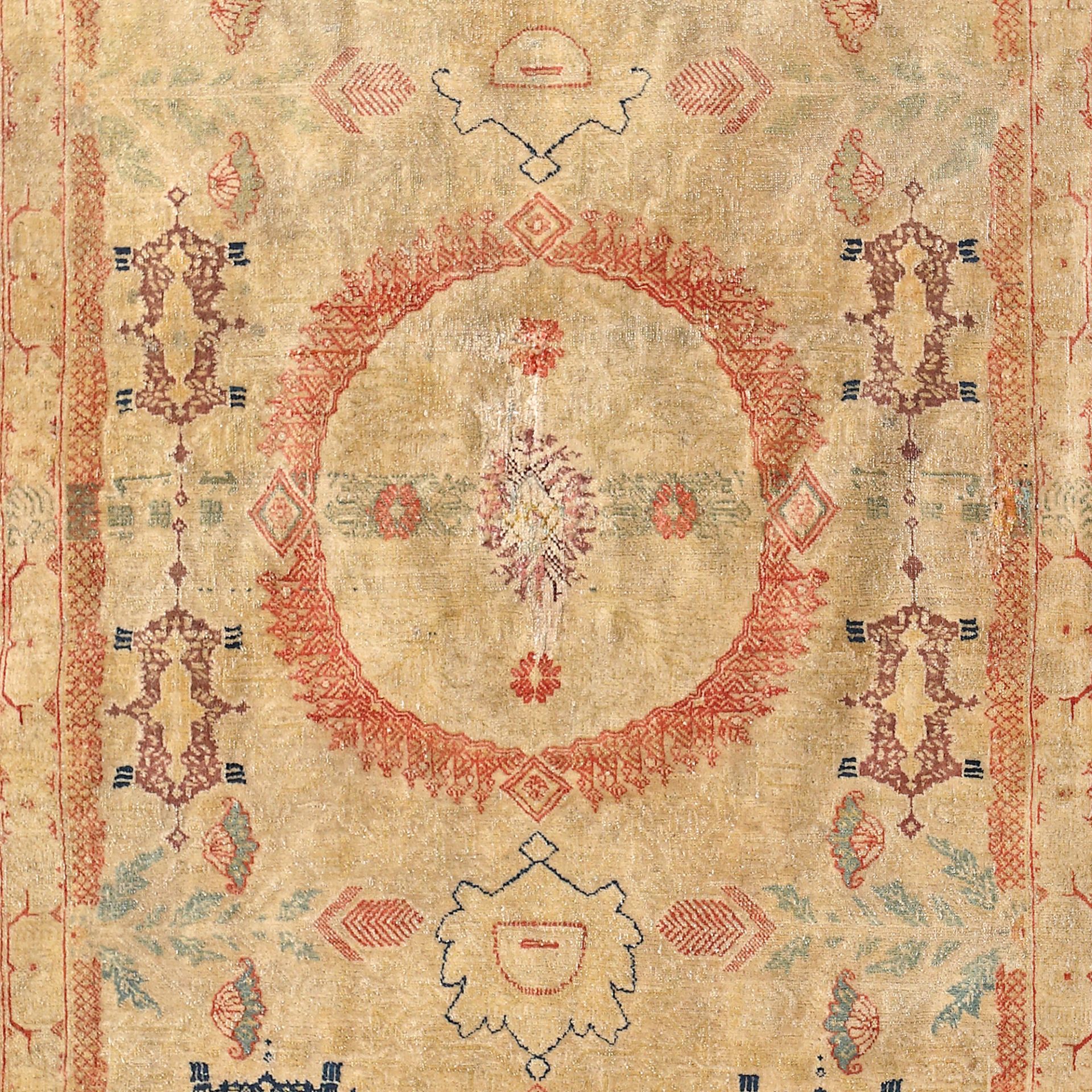 Important Tabriz silk rug, with specific decoration, early 20th century, rare item, part of the coll - Bild 2 aus 2