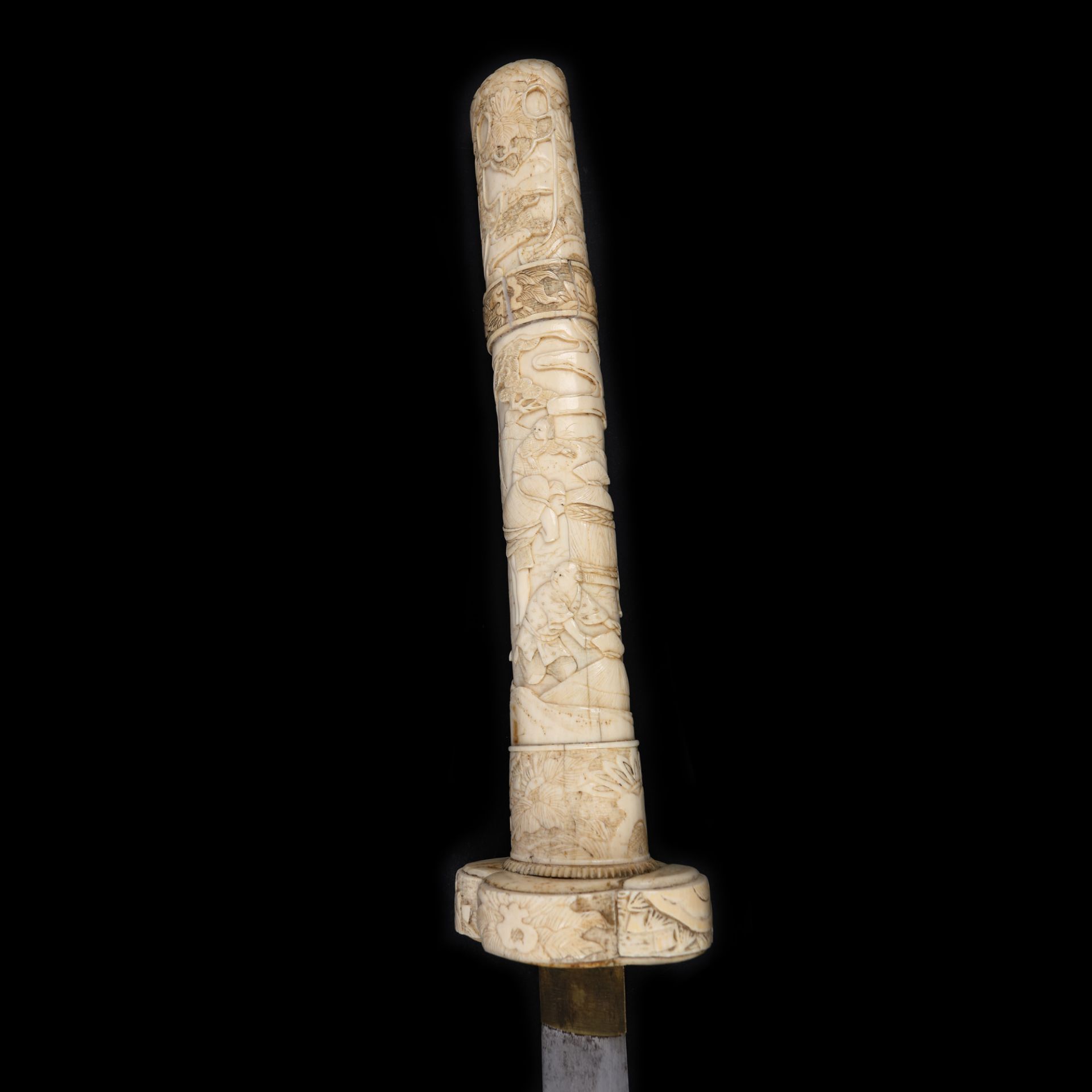 Wakizashi Japanese sword, with sheath and carved bone handle, first half of the 20th century - Bild 3 aus 3