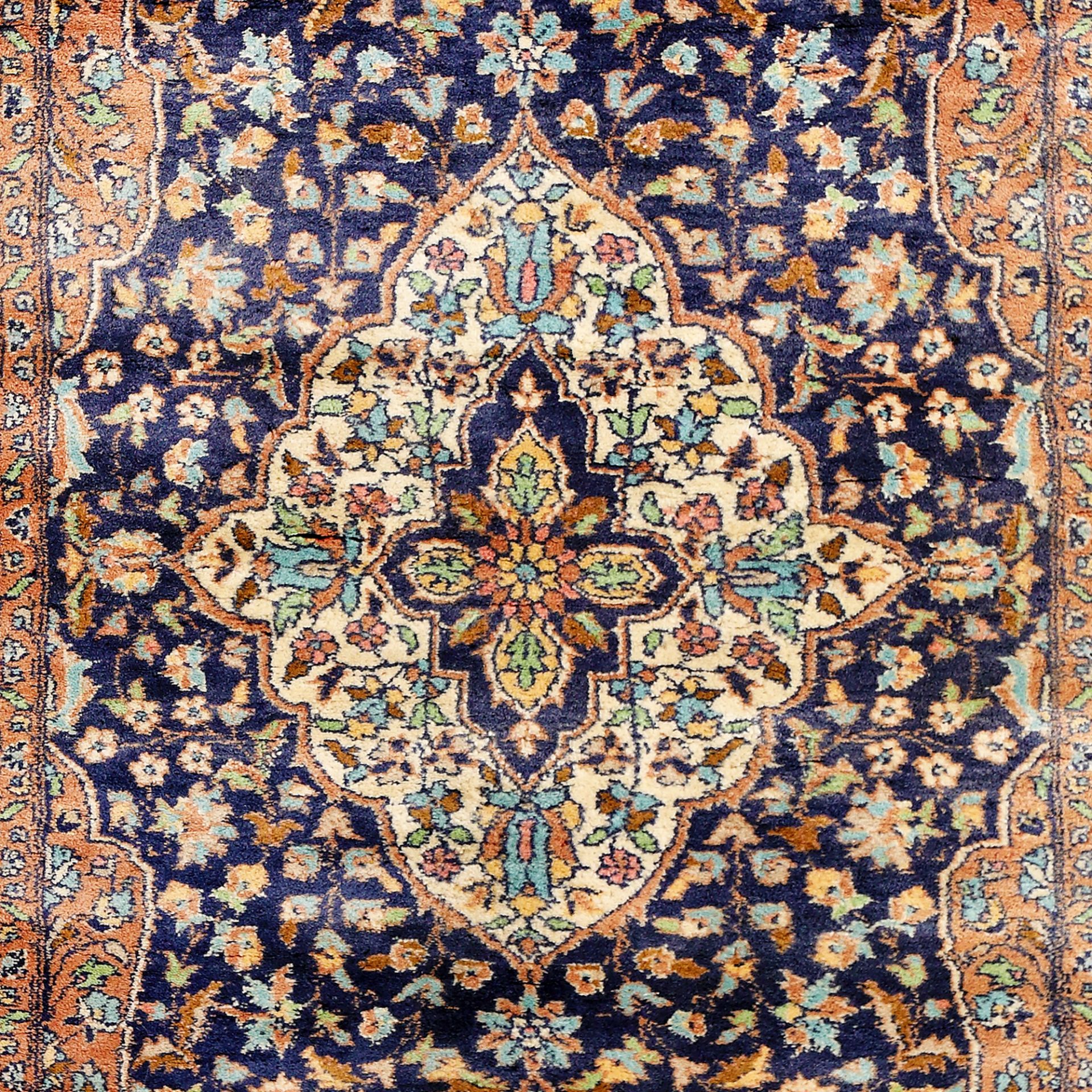 Tabriz wool rug, decorated with decorative friezes and palmettes, Iran - Bild 2 aus 2