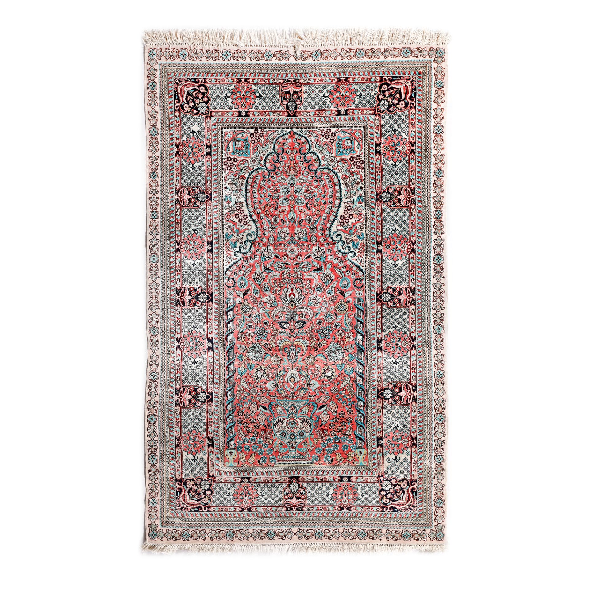 Hereke silk prayer mat, decorated with the tree of life, Turkey