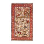 Tabriz wool rug, decorated with hunting scenes, signed, Iran, mid-20th century