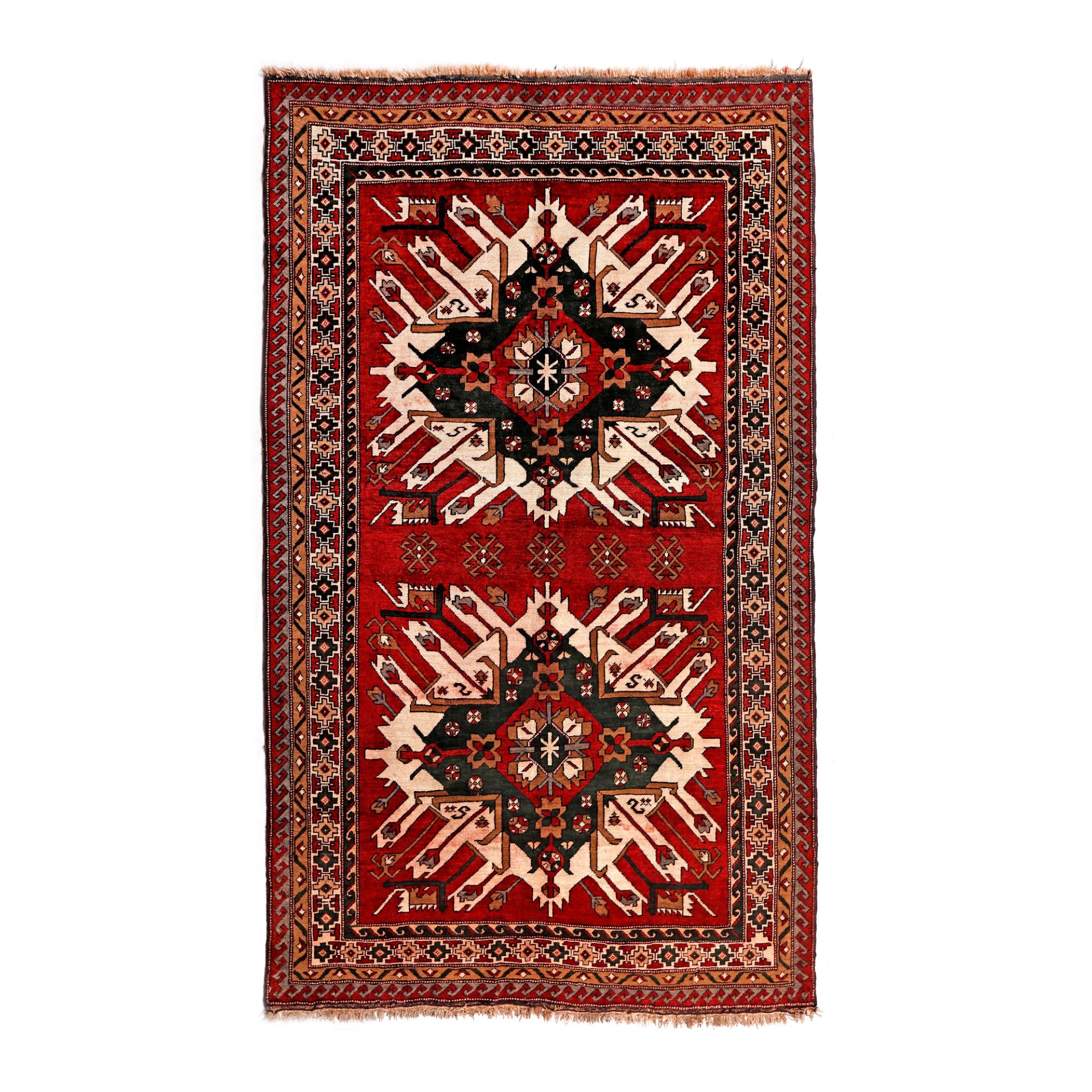 Kars wool rug, decorated with two symmetrical medallions, eastern Turkey
