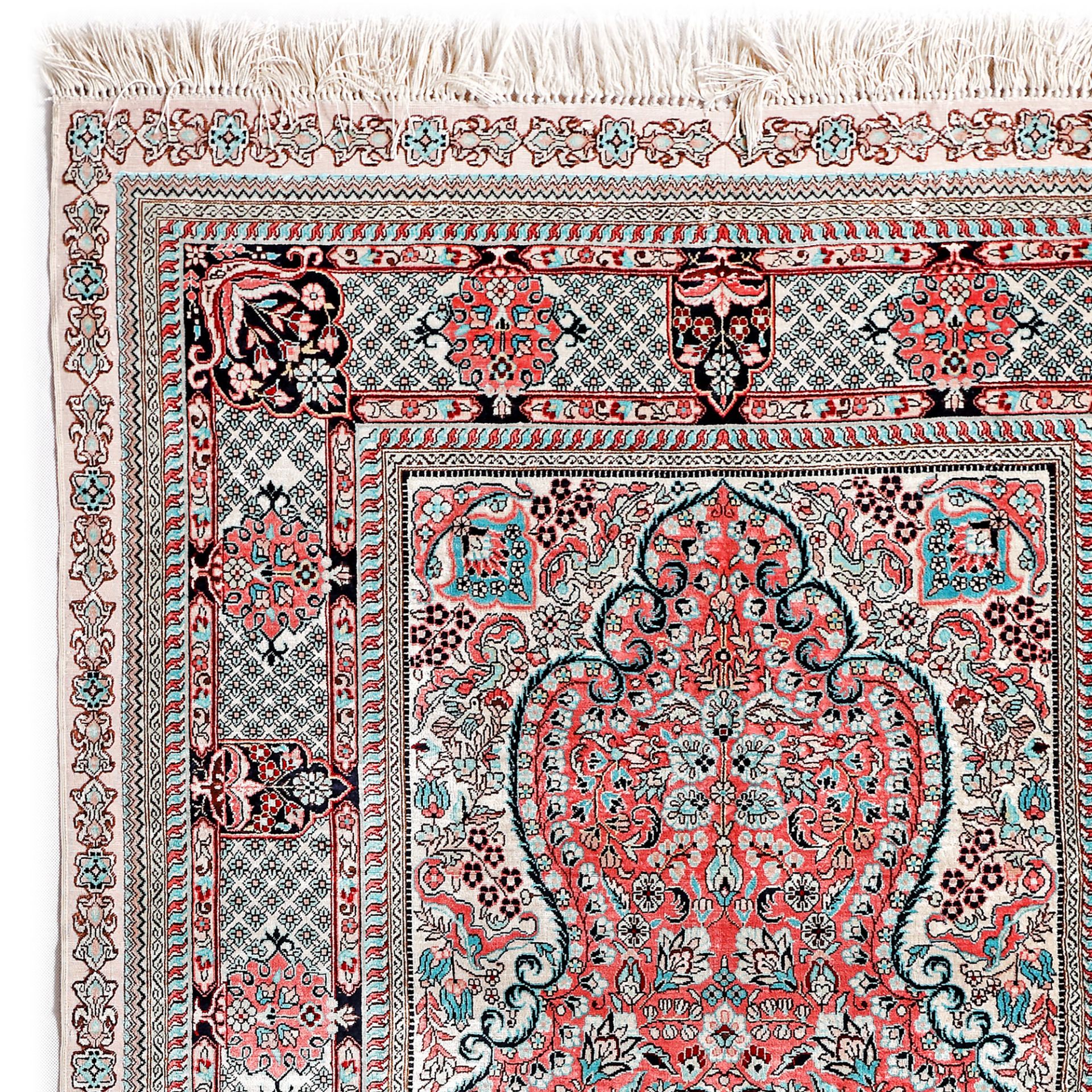 Hereke silk prayer mat, decorated with the tree of life, Turkey - Bild 2 aus 2