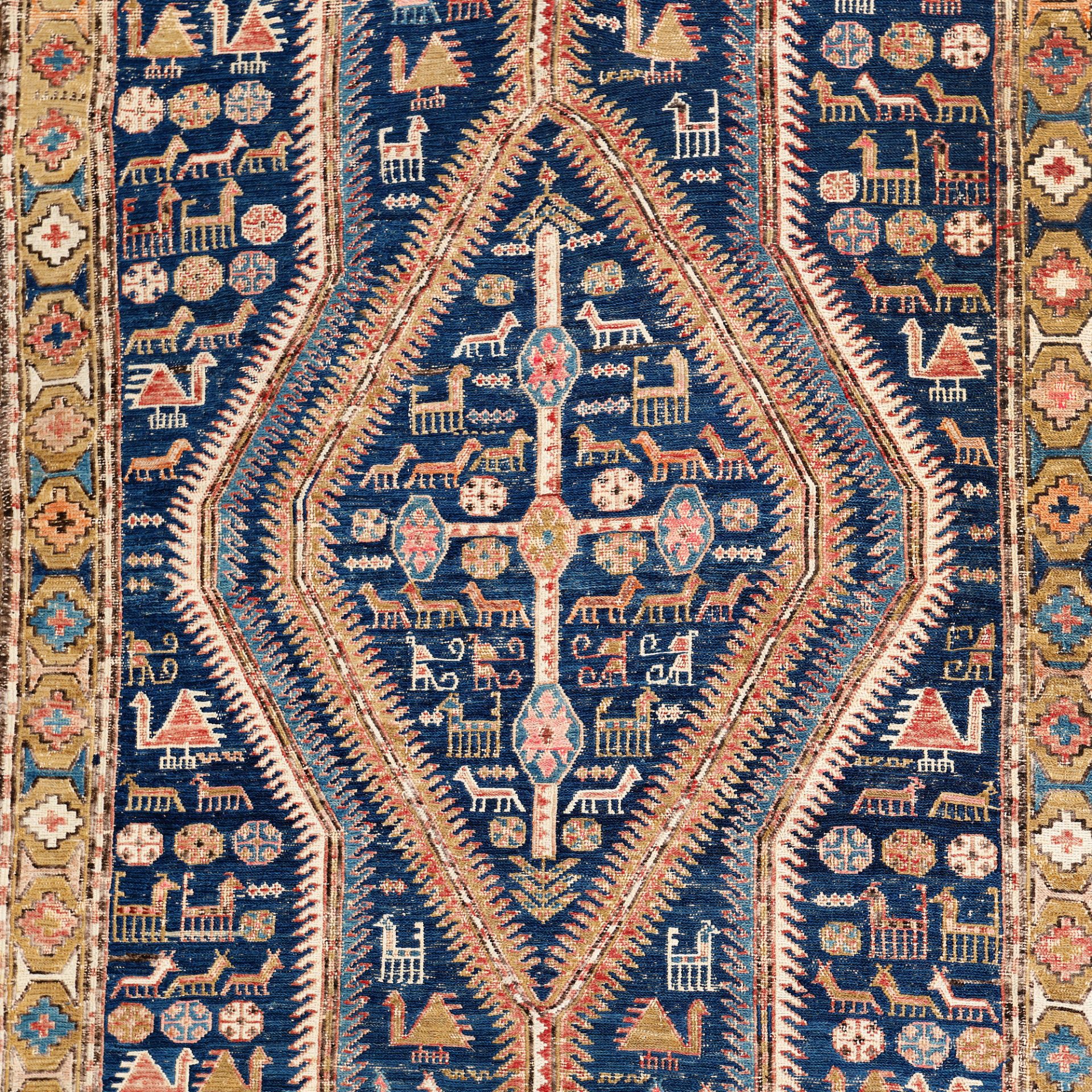 Afshar Kilim wool rug, decorated with zoomorphic motifs, Iran - Bild 2 aus 2