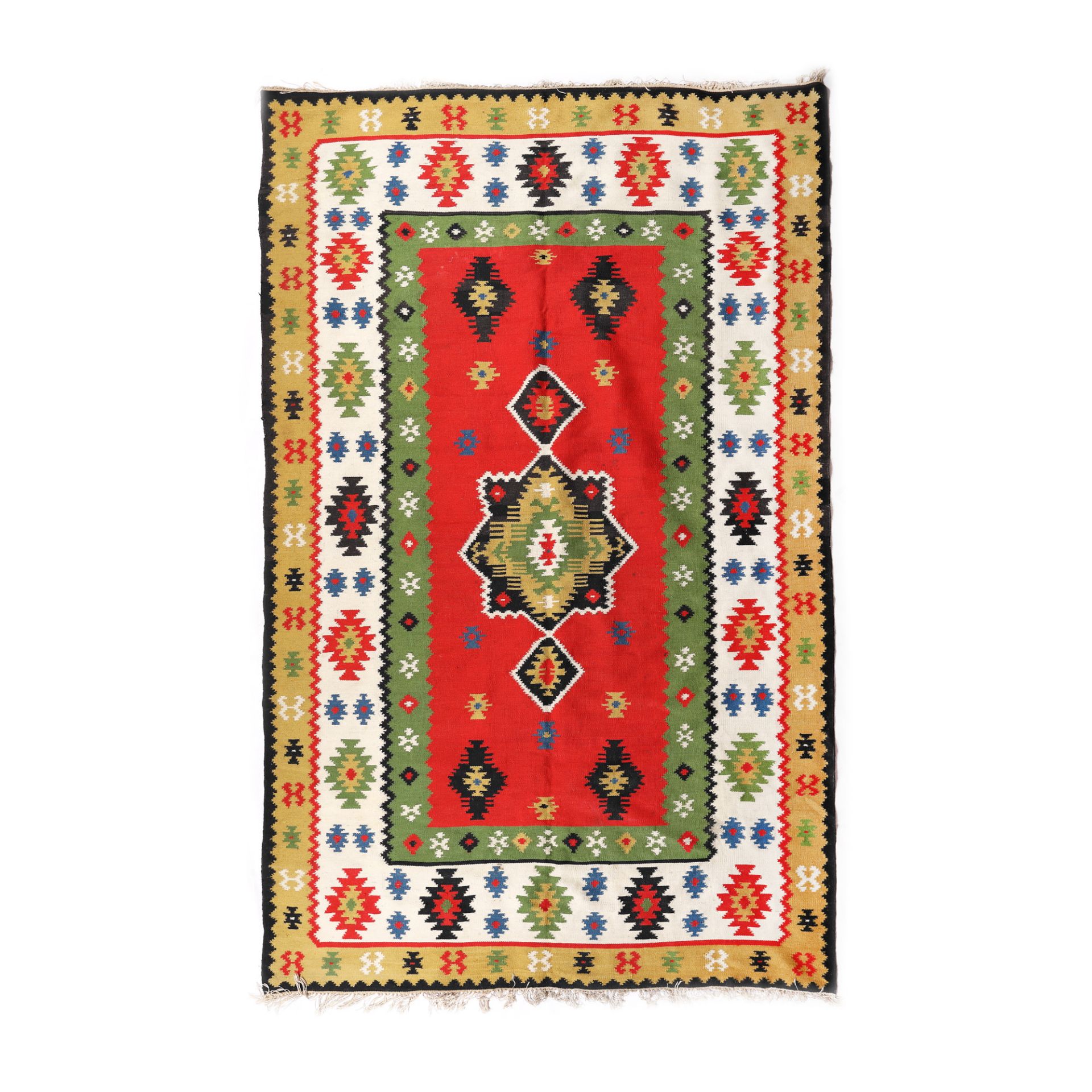 Wallachian wool rug, decorated with cross pattern