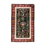 Oltenian wool rug, decorated with peacocks, hollyhocks and other specific floral motifs, first half