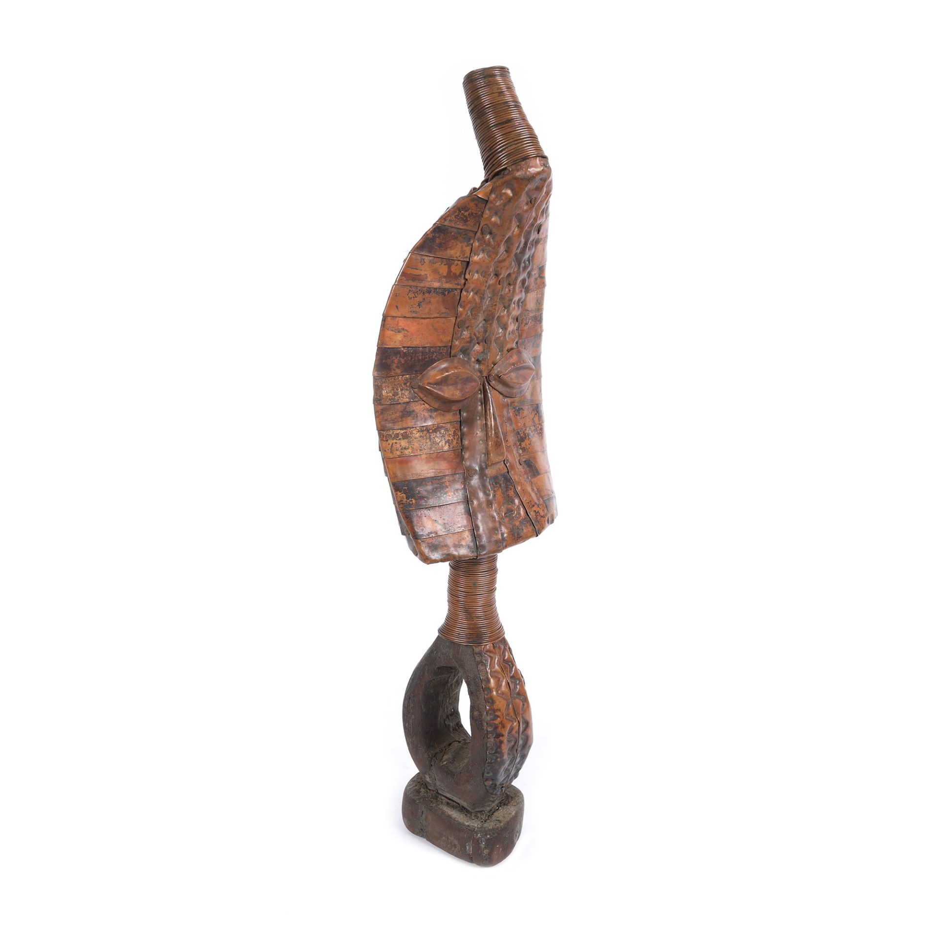 African workshop, Copper statue representing a protector ancestor, Kota, Gabon - Image 3 of 4