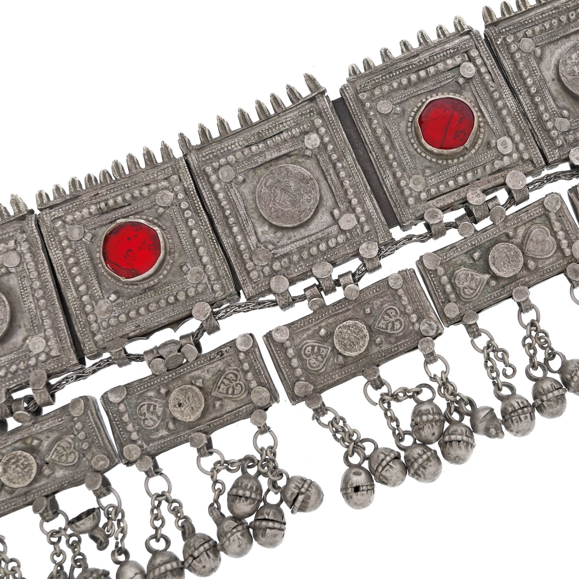 Kuchi Pashtun belt, decorated with resin and Indian Rupee coins, Pakistan, 1918 - Image 2 of 3