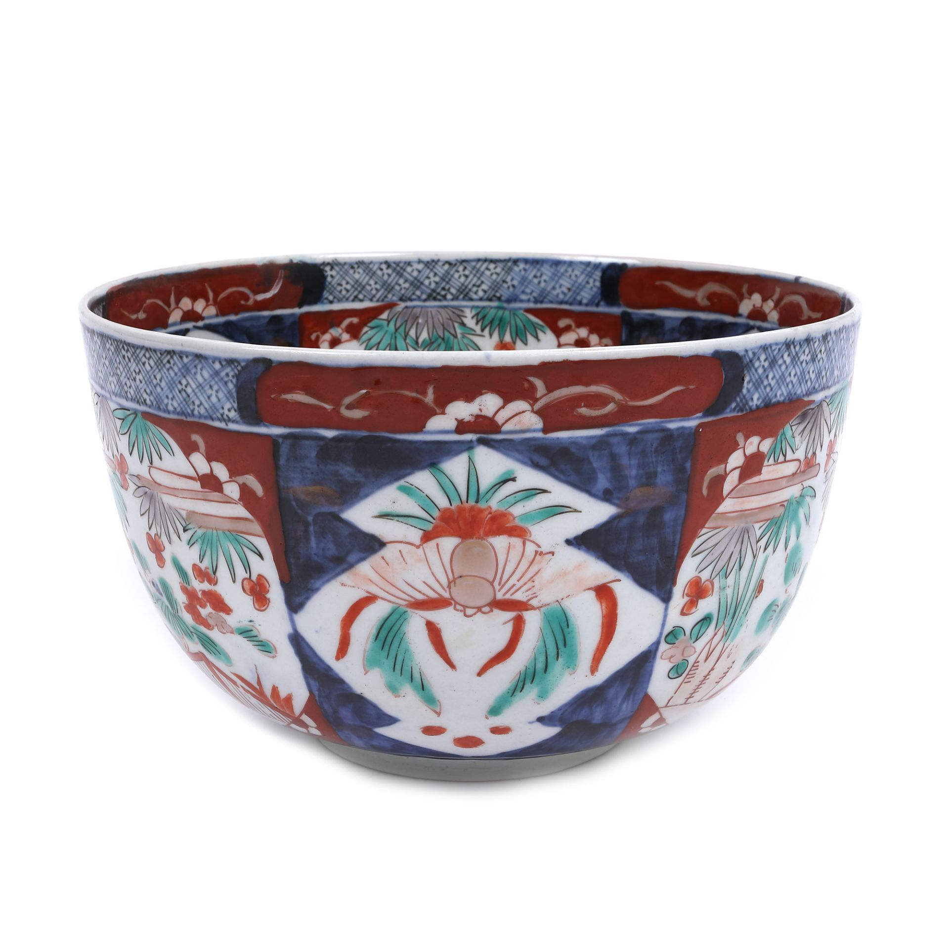 Imari vessel made of porcelain, decorated with lacustrine landscapes, the Meiji period, Japan, start