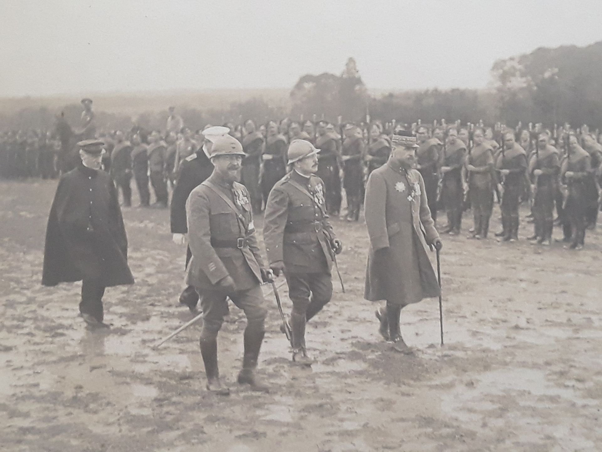 [Russian Empire]. Photograpg "General Lokhvitsky, Raymond Poincare and officers of Russian Expeditio