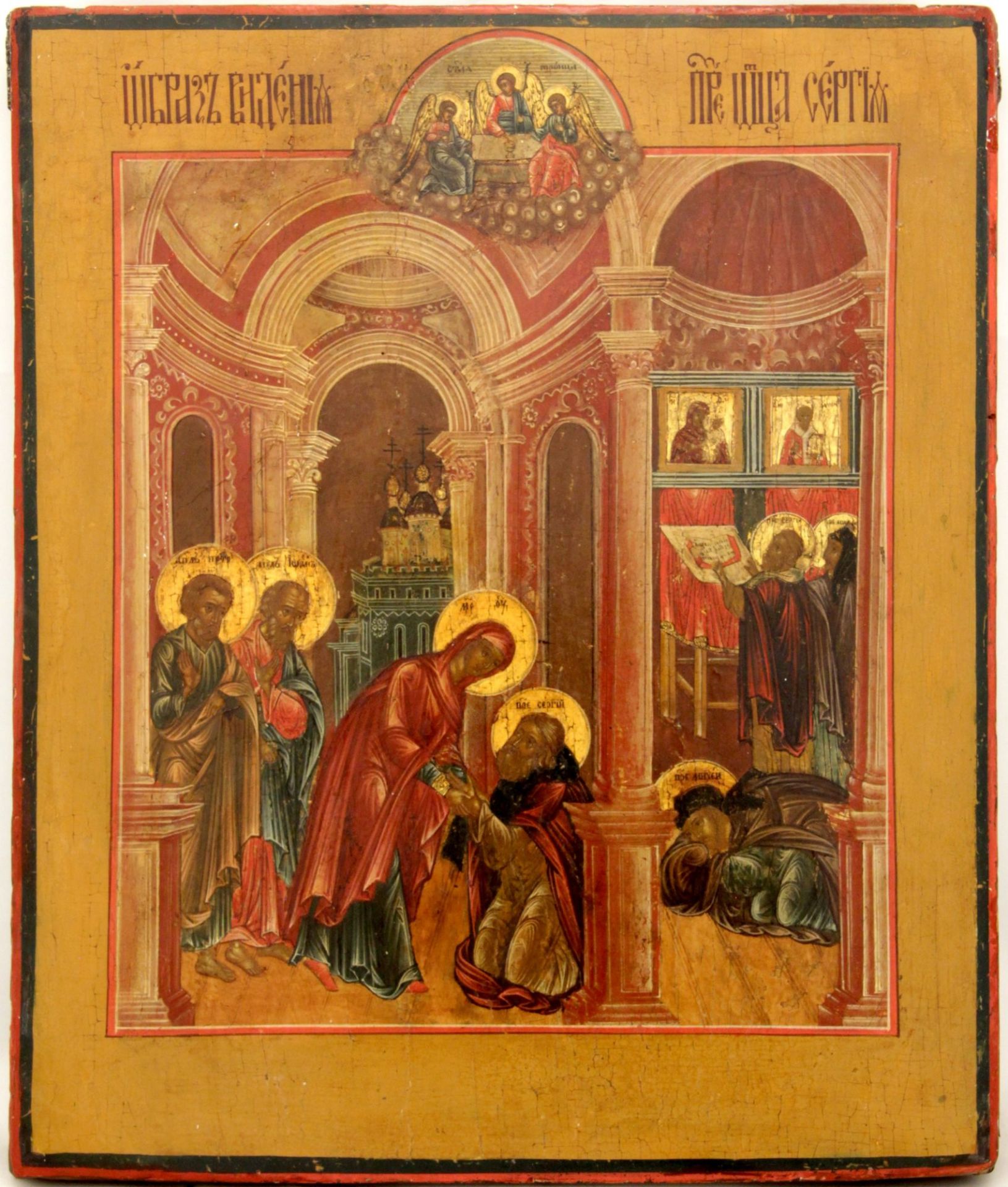 Russian icon "Appearance of the mother of God to the Venerable Sergiy Radonezh". 19th century. - 31х