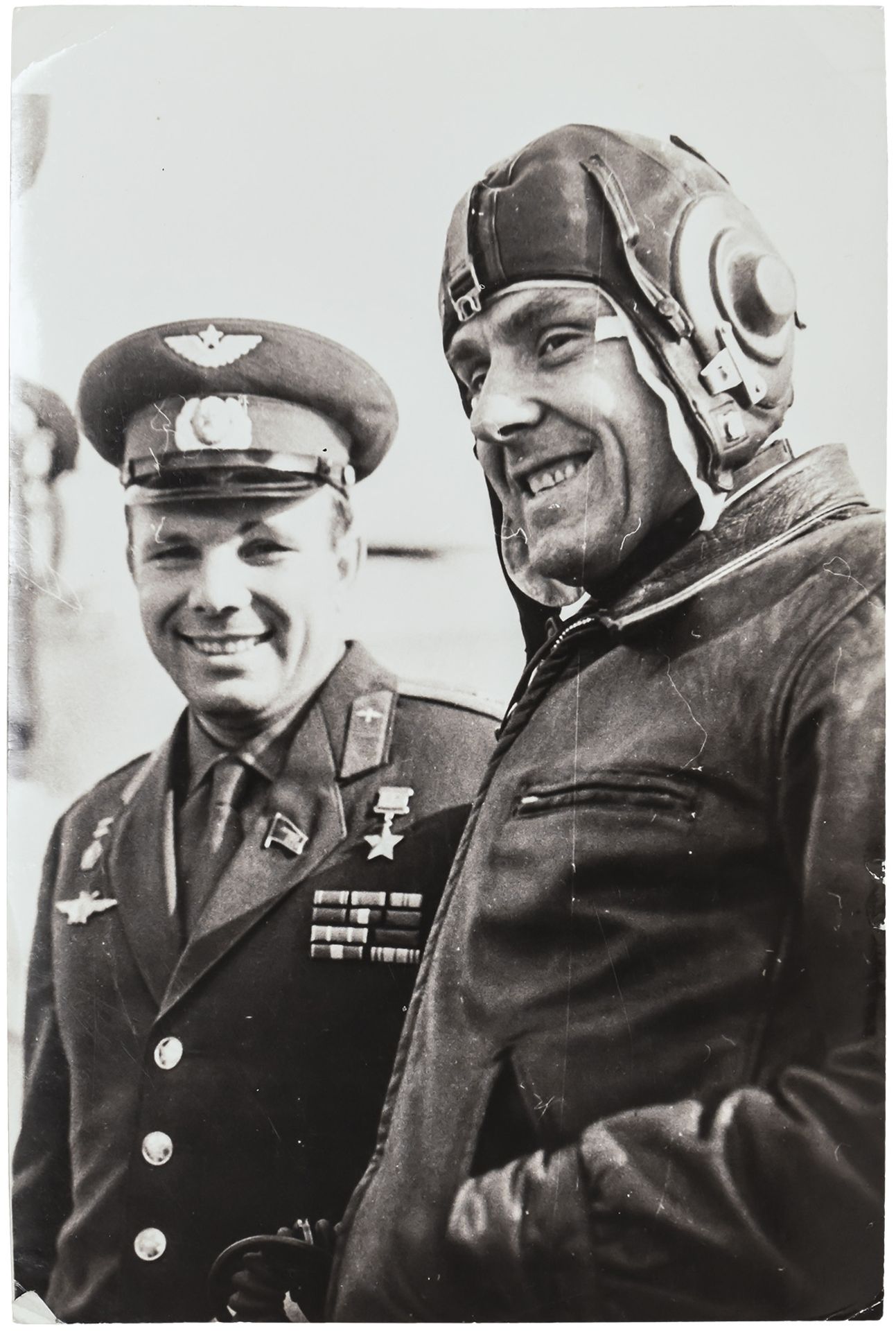 Hero of the Soviet Union cosmonaut Yuri Gagarin. Photograph. 1960s. 17x11,5 cm.