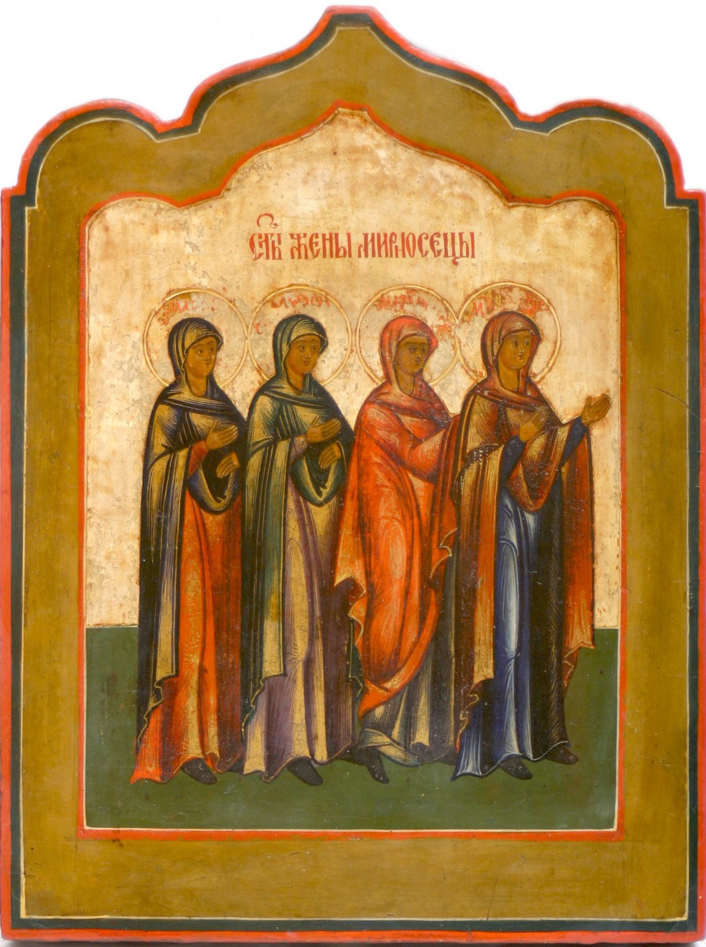 Russian icon "The Holy Myrrhbearers". - 19th century. - 29x19 cm.