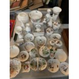 A LARGE QUANTITY OF TRINKET BOXES, VASES, PIN TRAYS, ETC, TO INCLUDE WEDGWOOD, AYNSLEY, ETC