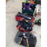 A LARGE QUANTITY OF WATER SPORTS EQUIPMENT TO INCLUDE LIFE JACKETS AND WETSUITS ETC