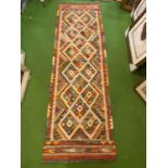 A CHOBI KILIM RUNNER SIZE 205CM X 64CM