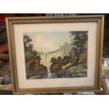 A GILT FRAMED PICTURE 'MILLERS DALE, DERBYSHIRE' SIGNED BY JAMES PRIDDEY