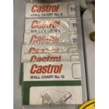 SEVEN CASTROL WALL CHARTS NO'S 6 - 12