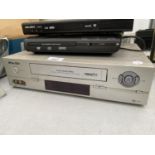 AN ASSORTMENT OF ITEMS TO INCLUDE A PACIFIC VHS PLAYER, A DOLBY DVD PLAYER ETC