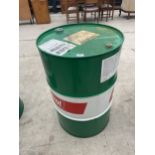 ONE CASTROL RED, GREEN AND WHITE OIL DRUM