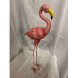 A PINK METAL FLAMINGO HEIGHT 53CM